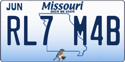 MO license plate RL7M4B