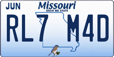 MO license plate RL7M4D
