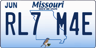 MO license plate RL7M4E
