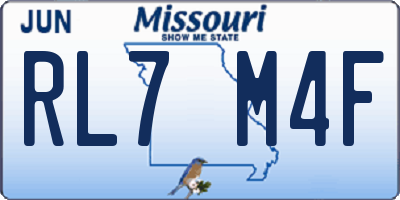 MO license plate RL7M4F