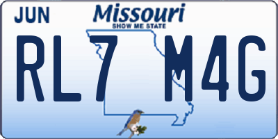 MO license plate RL7M4G