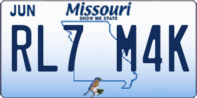 MO license plate RL7M4K