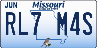 MO license plate RL7M4S