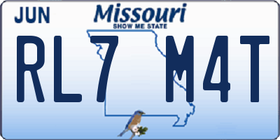 MO license plate RL7M4T