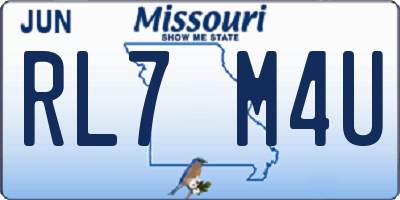 MO license plate RL7M4U