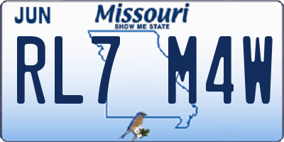 MO license plate RL7M4W
