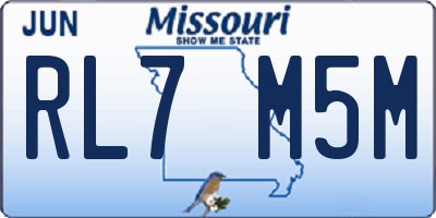 MO license plate RL7M5M