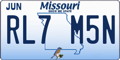 MO license plate RL7M5N