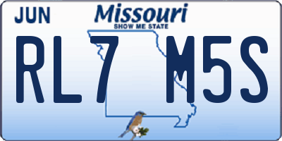 MO license plate RL7M5S