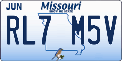 MO license plate RL7M5V