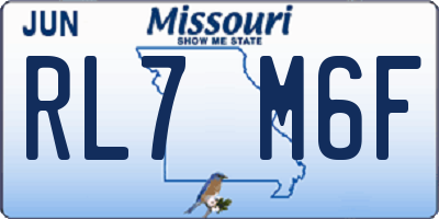 MO license plate RL7M6F