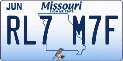 MO license plate RL7M7F