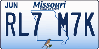 MO license plate RL7M7K