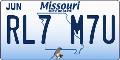 MO license plate RL7M7U