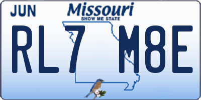 MO license plate RL7M8E