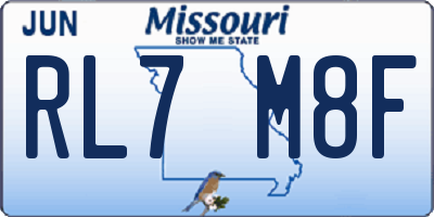 MO license plate RL7M8F