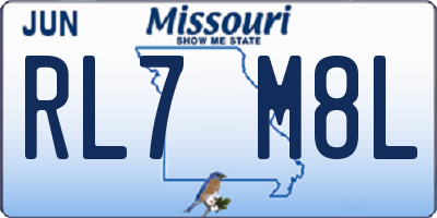 MO license plate RL7M8L
