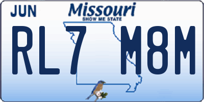 MO license plate RL7M8M