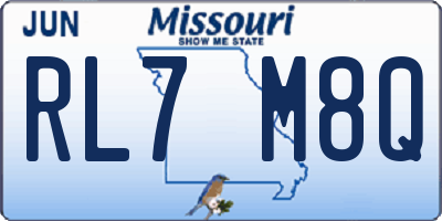 MO license plate RL7M8Q