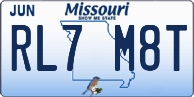 MO license plate RL7M8T