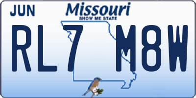 MO license plate RL7M8W