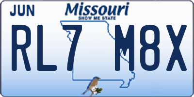 MO license plate RL7M8X