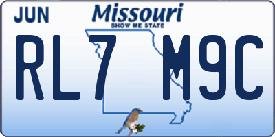 MO license plate RL7M9C
