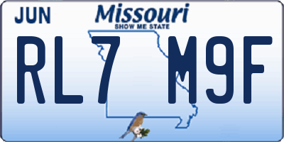 MO license plate RL7M9F