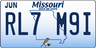 MO license plate RL7M9I