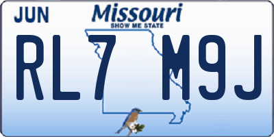 MO license plate RL7M9J