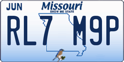 MO license plate RL7M9P