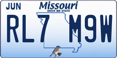 MO license plate RL7M9W
