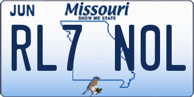 MO license plate RL7N0L
