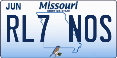 MO license plate RL7N0S