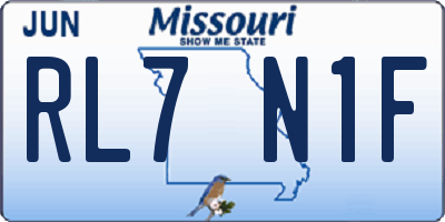 MO license plate RL7N1F