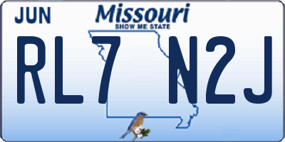 MO license plate RL7N2J