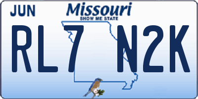 MO license plate RL7N2K