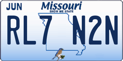 MO license plate RL7N2N