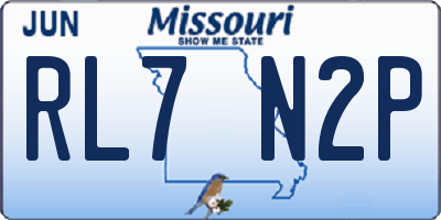 MO license plate RL7N2P