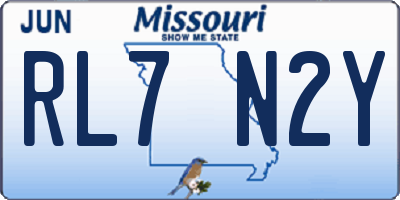 MO license plate RL7N2Y