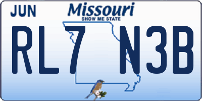 MO license plate RL7N3B