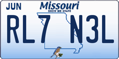 MO license plate RL7N3L