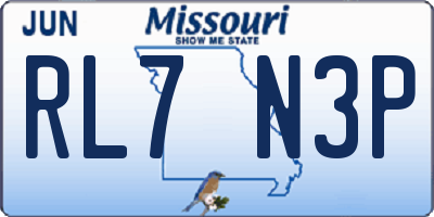 MO license plate RL7N3P