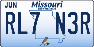 MO license plate RL7N3R