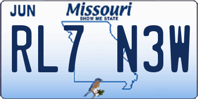 MO license plate RL7N3W