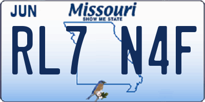 MO license plate RL7N4F