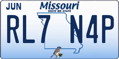 MO license plate RL7N4P