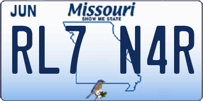 MO license plate RL7N4R