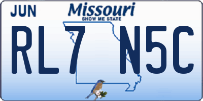 MO license plate RL7N5C