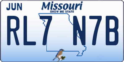 MO license plate RL7N7B